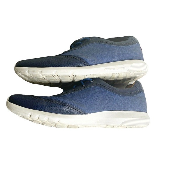 Marc Joseph New York SZ 11 Mens Leather Extra Light Woven Wingtip Lace up Blue - Picture 4 of 11